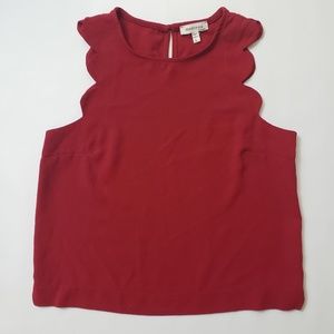 Monteau | Scalloped Sleeveless Top